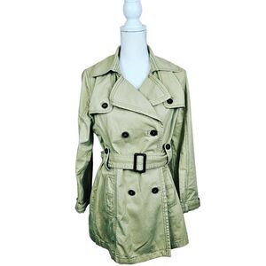 American Eagle Belted Pea Coat. Tan Lrg